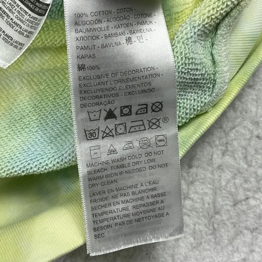 Levi's Hoodie Mens XS Yellow Blue‎ Tie Dye Frog Lizard Relaxed Pullover 38479